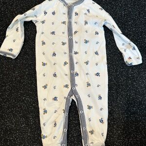 Ralph Lauren White and Blue Patterned Kids Footie